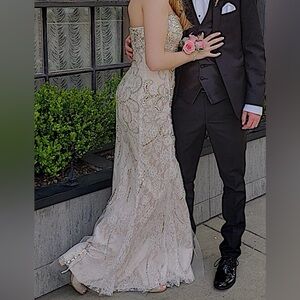 Beautiful Prom Dress- Lace, Satin, and Beads- Rare